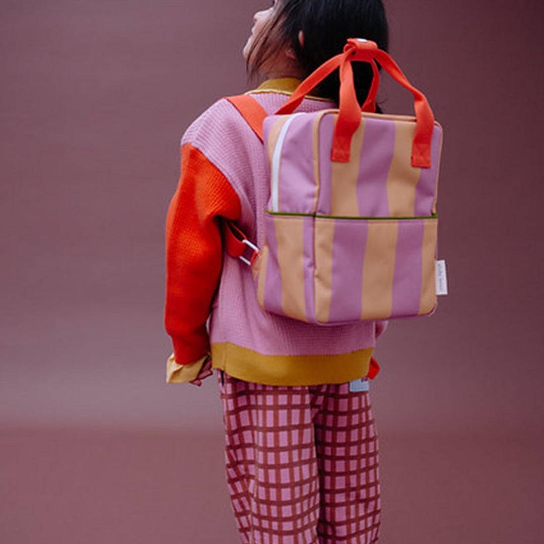 sticky lemon peuterrugzak stripes - rosebay pink red apple - 26 cm | LEMO1802378 | 3
