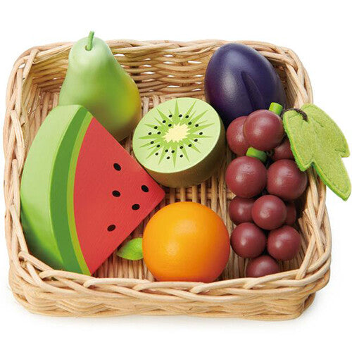 tender leaf toys gevlochten mand met fruit - 7st | 4608291 | 0
