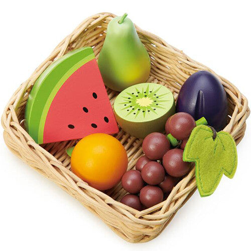 tender leaf toys gevlochten mand met fruit - 7st | 4608291 | 1