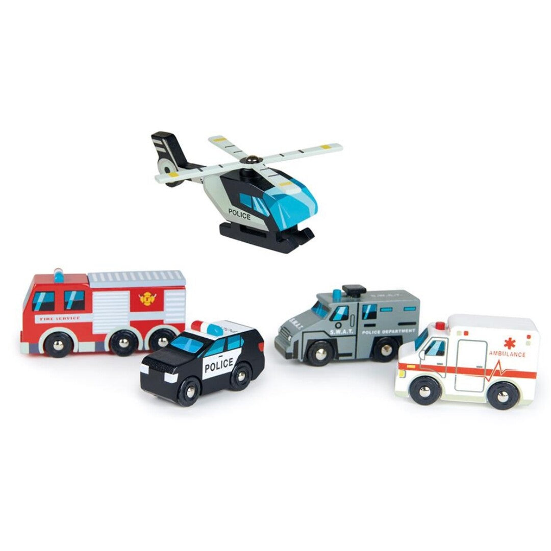 tender leaf toys hulpverleningsvoertuigen - 5st | 4608662 | 0