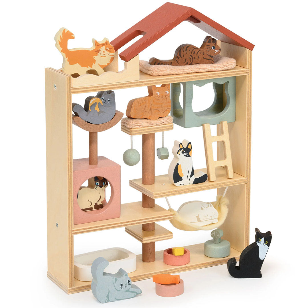 tender leaf toys poppenhuis - katten - 15-delig | 4608169 | 
