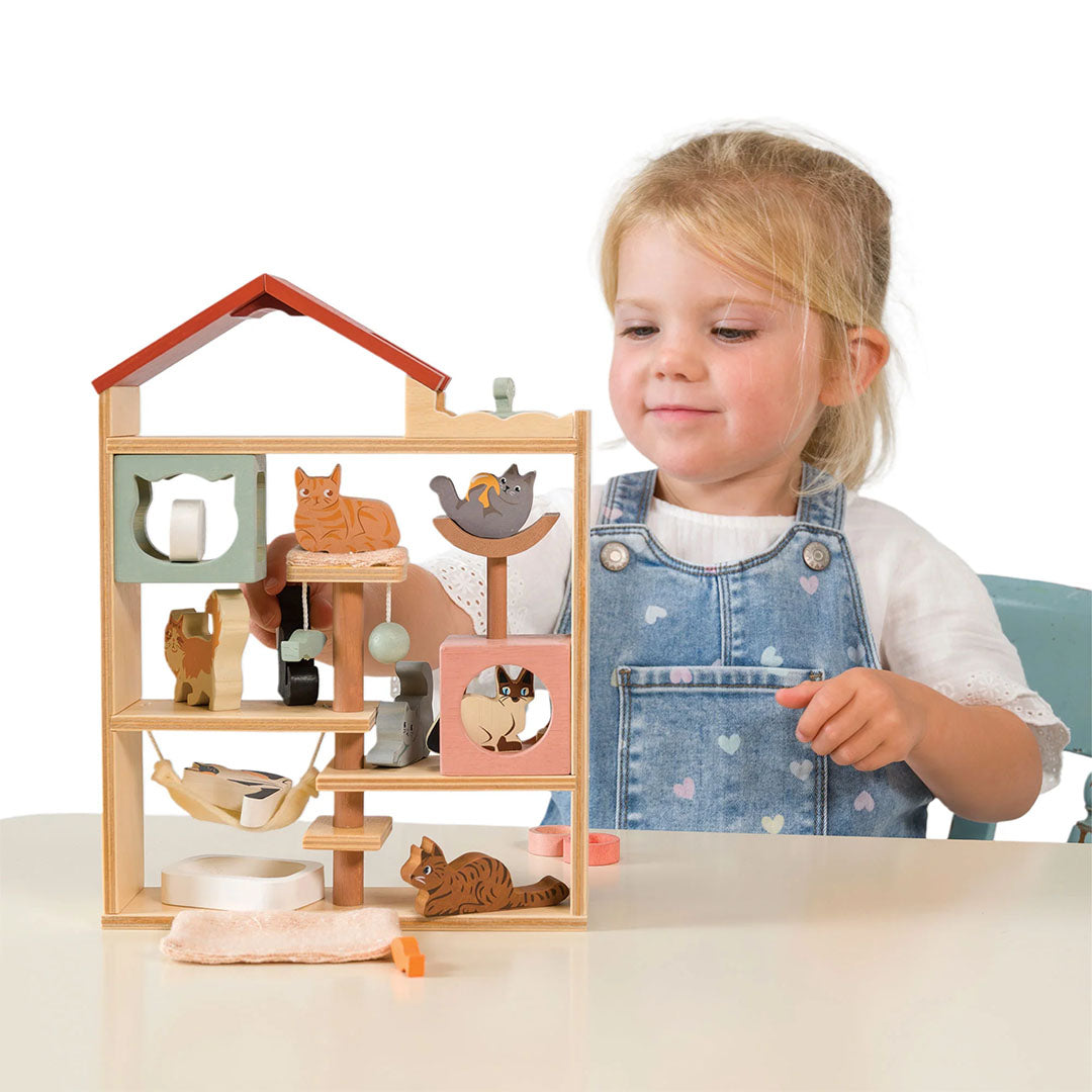 tender leaf toys poppenhuis - katten - 15-delig | 4608169 | 2