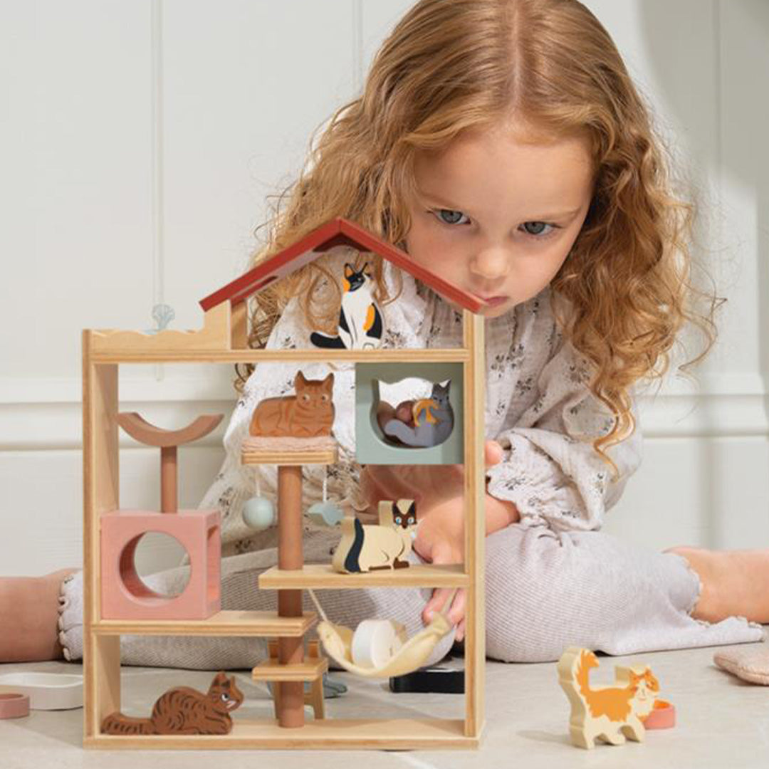 tender leaf toys poppenhuis - katten - 15-delig | 4608169 | 3