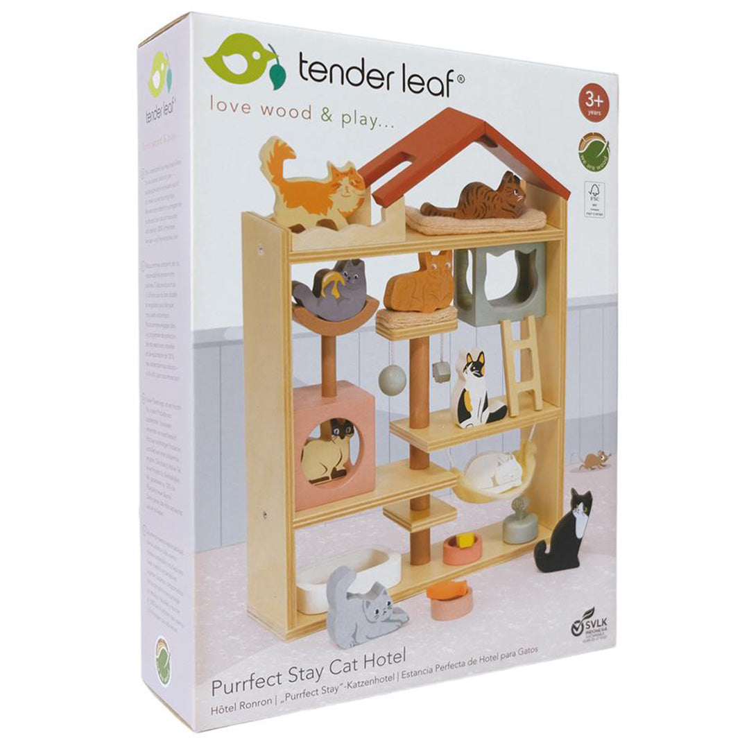 tender leaf toys poppenhuis - katten - 15-delig | 4608169 | 4