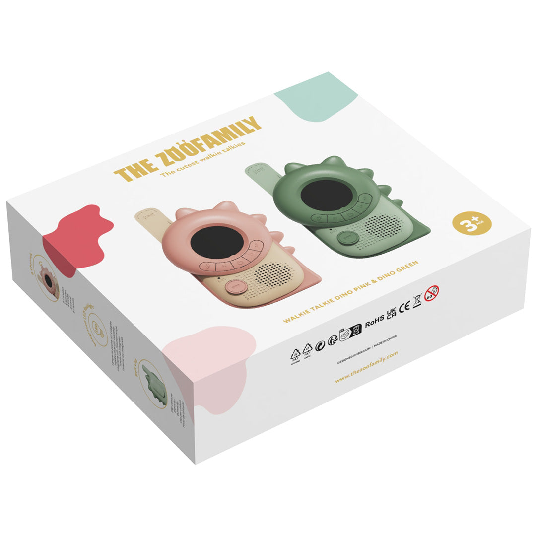 the zoofamily walkie talkie zoo - dino - groen en roze - 2st | ZFK22-DPG | 71
