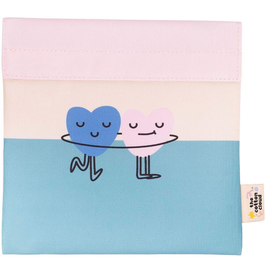 the cotton cloud herbruikbaar lunchzakje dancing hearts | TTC-SBAG-HEA | 