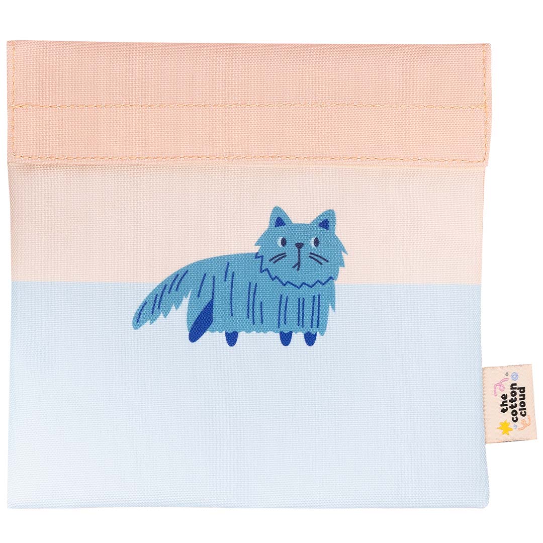 the cotton cloud herbruikbaar lunchzakje meowtiful cats | TTC-SBAG-MEOW | 