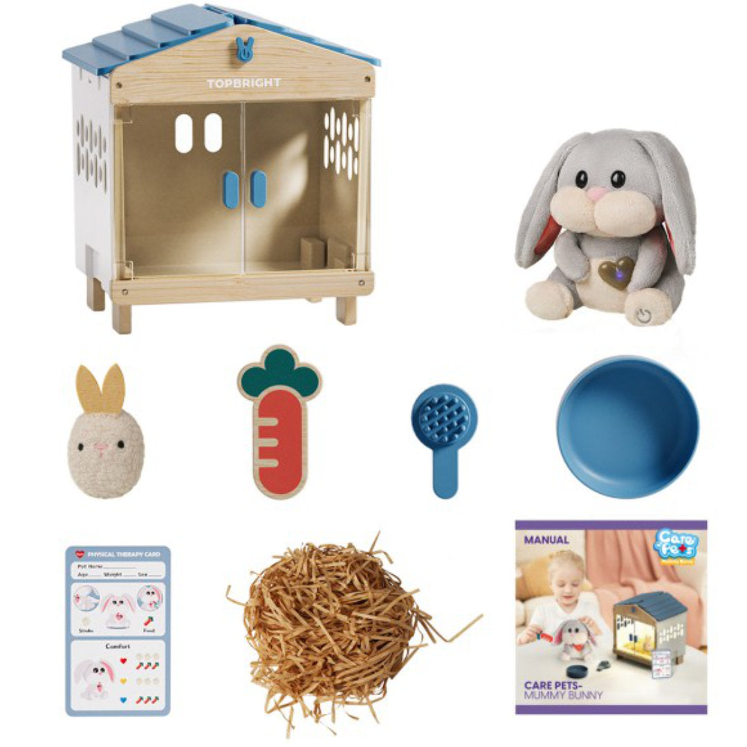 topbright interactief knuffelkonijn care pets - mummy bunny | 5365 | 4