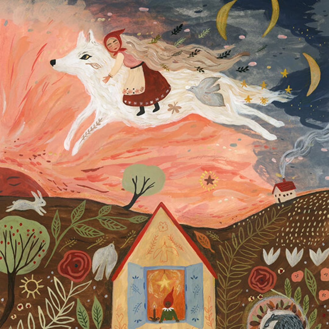 toverlux toverplaat voor toverlamp - meisje en de wolf | TI-SIL-GW | 0