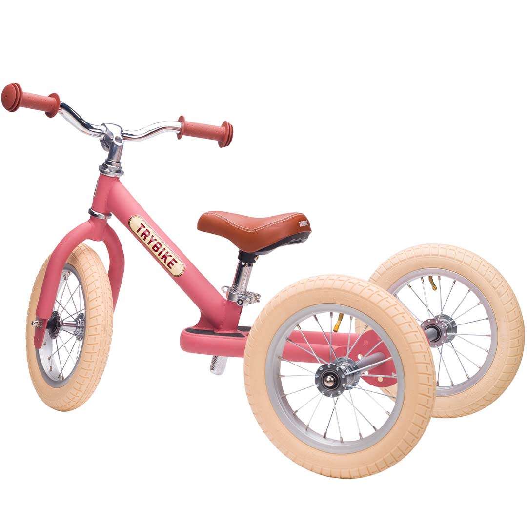 trybike steel 2-in-1 loopfiets vintage roze mat - bruin  | TBS3-MPNK-VIN | 3