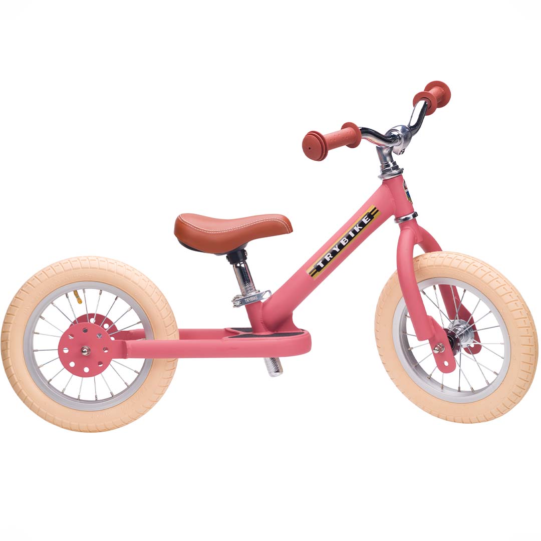 trybike steel 2-in-1 loopfiets vintage roze mat - bruin  | TBS3-MPNK-VIN | 4
