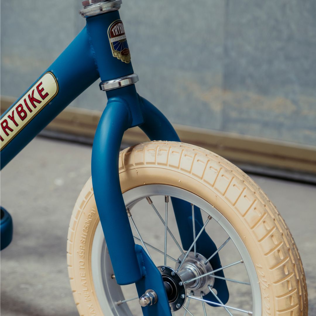 trybike steel loopfiets vintage blauw mat - bruin | TBS2-MBLU-VIN | 2