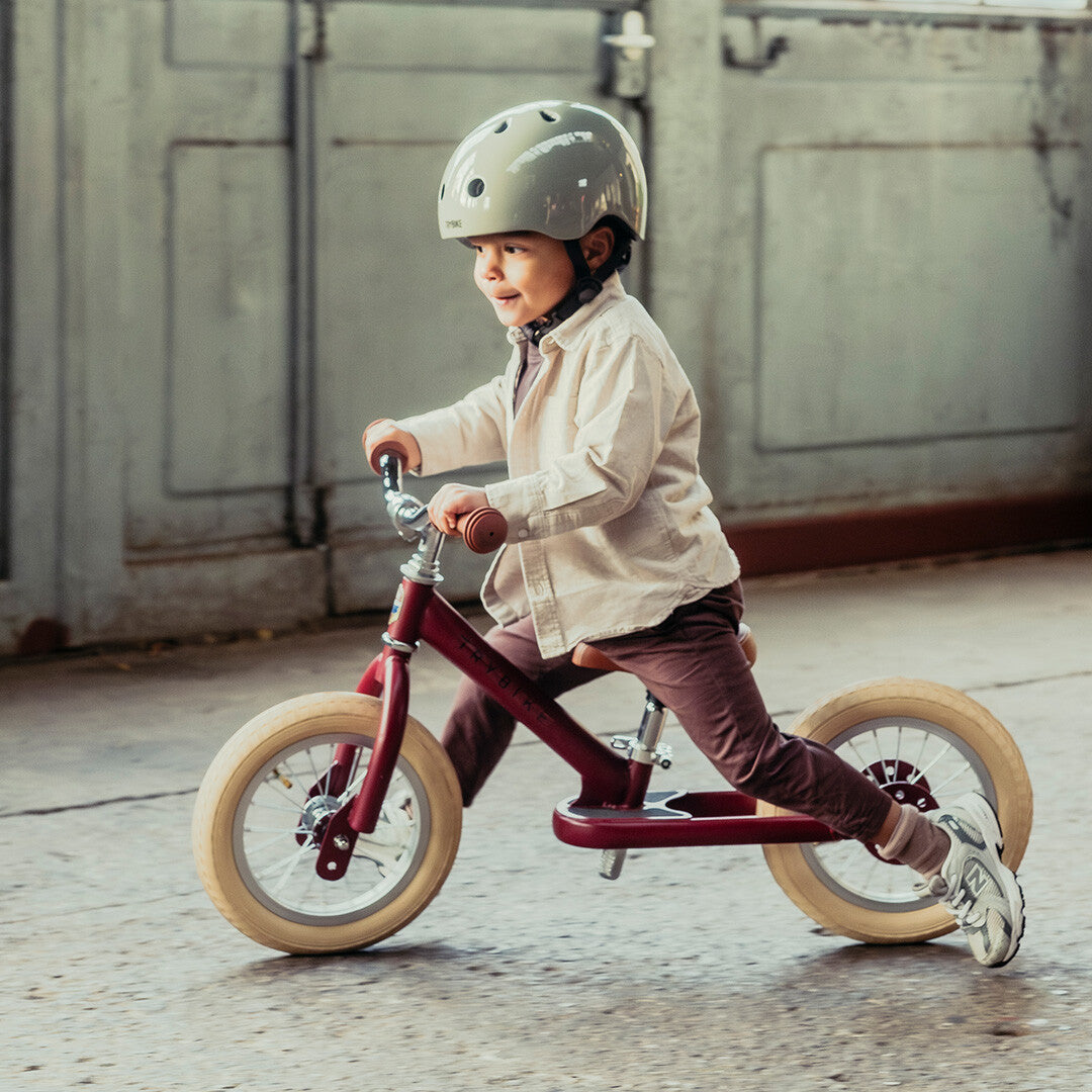 trybike steel loopfiets vintage rood mat - bruin | TBS-2-MRED-VIN | 1