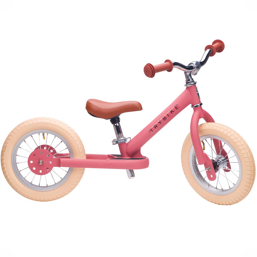 trybike steel loopfiets vintage roze mat - bruin | TBS2-MPNK-VIN | 0
