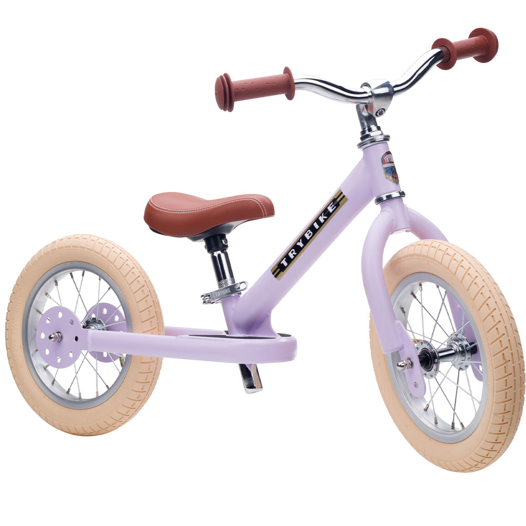 trybike steel 2-in-1 loopfiets vintage lila mat - bruin | tbs3mprlvin | 4