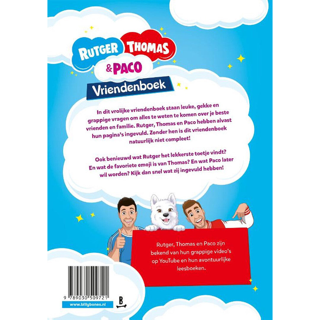 uitgeverij billy bones rutger, thomas en paco vriendenboek | 1390972 | 5