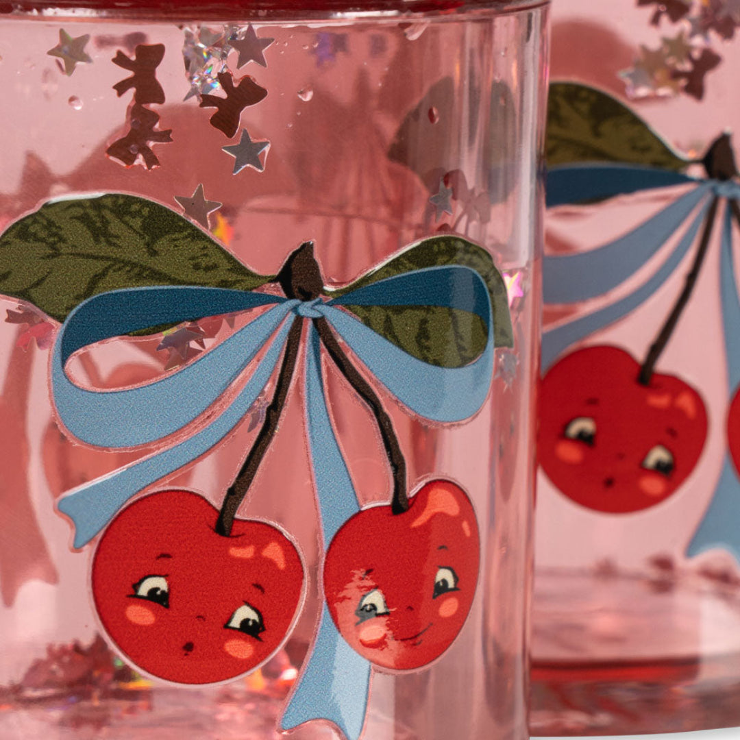konges sløjd gobelets à paillettes - cherry bow - 2 pcs