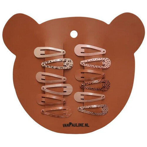 vanpauline haarspeldjes bear - stripe & moon - 12st | 8719689799809 | 0
