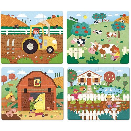 vilac groeipuzzels boerderij (6, 9, 12, 16 st) | VI2632 | 0