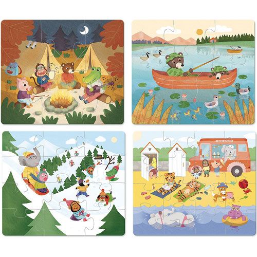 vilac groeipuzzels vakantie (6, 9, 12, 16 st) | VI2634 | 0