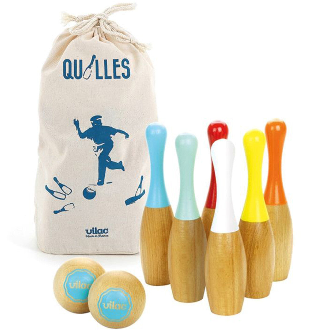 vilac houten bowlingspel - 8-delig | VI4033G | 0