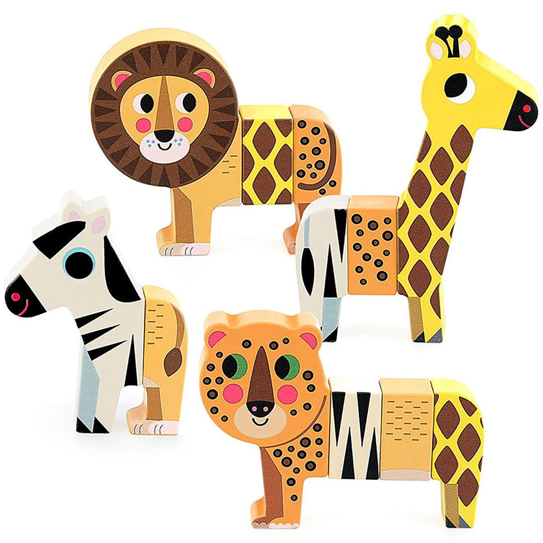 vilac puzzel grappige dieren - savanne - 4x3st | VI7703S | 1