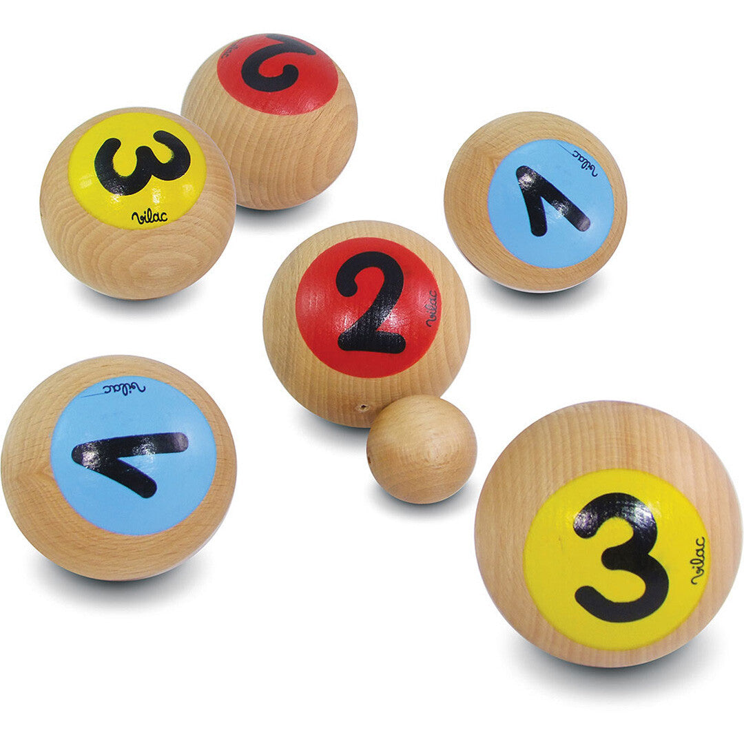 vilac set jeu de boules in katoenen zak | VI4053G | 0