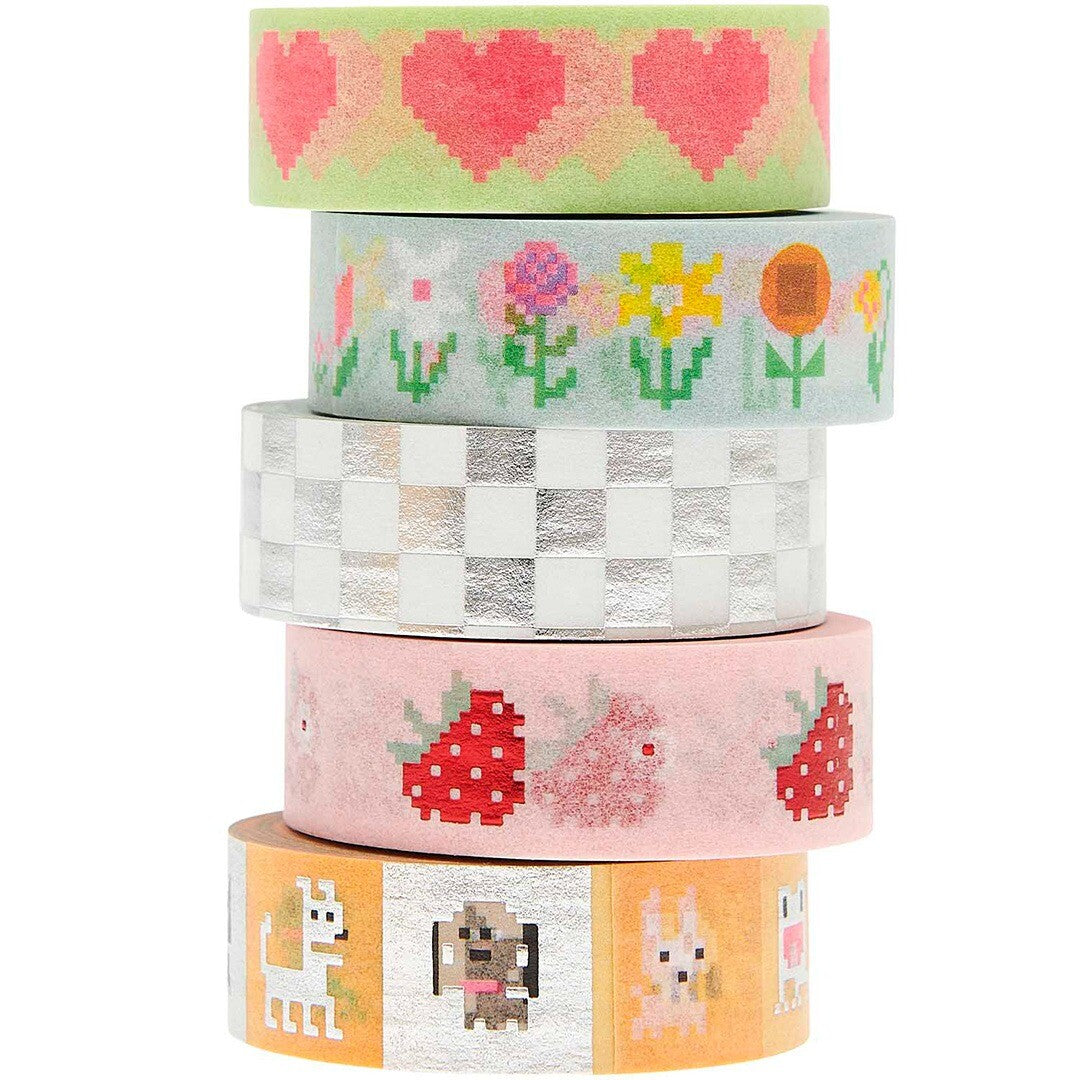 washi tape set - pixel - 5 st | 300804 | 0