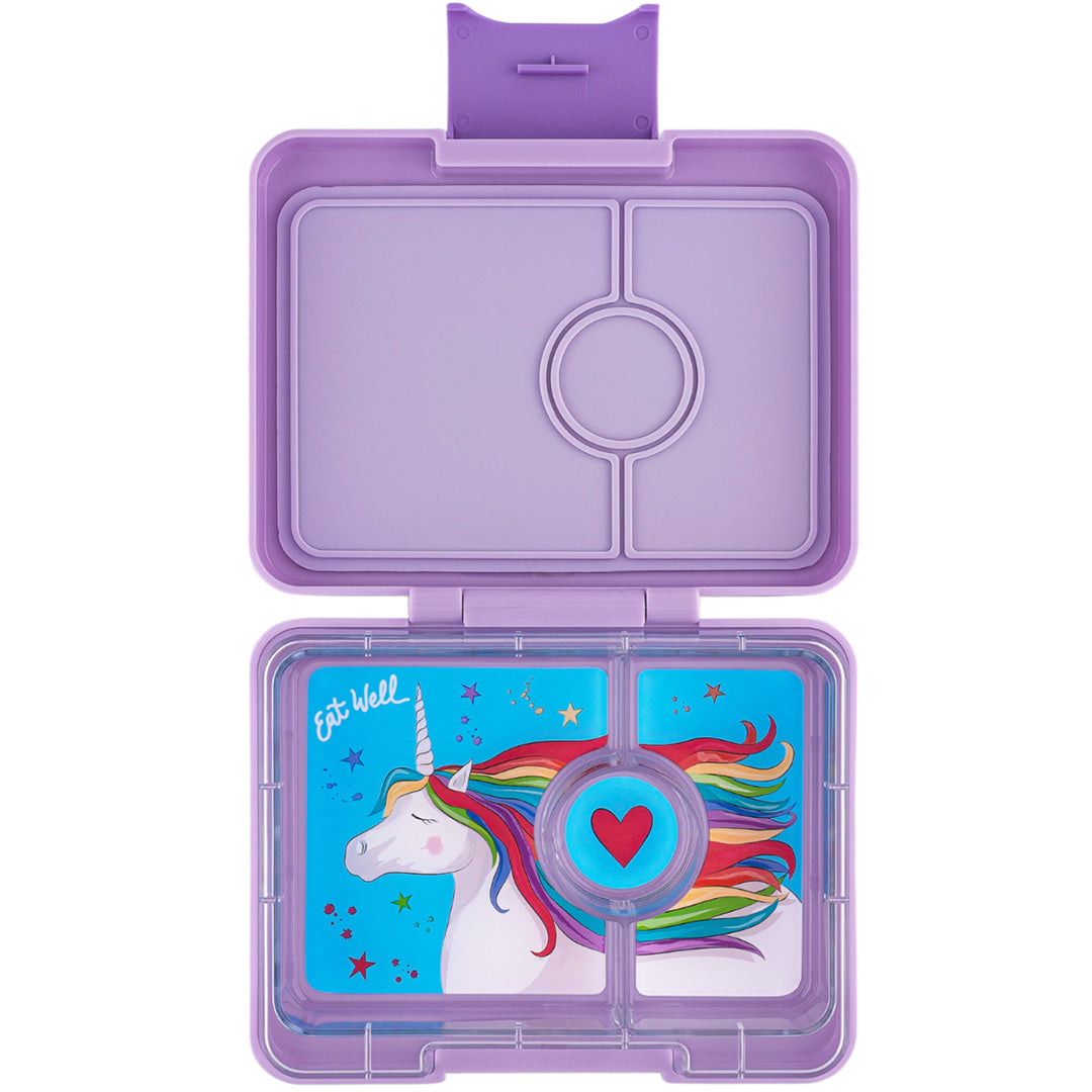 yumbox snack bento lunchdoosje 3 vakken - lavande purple - unicorn | LPSN202409U | 0