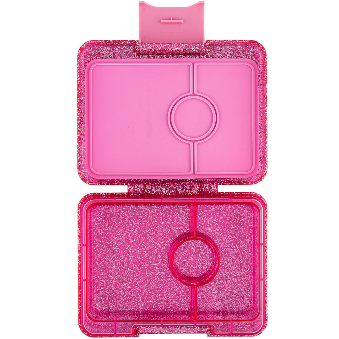 yumbox snack bento lunchdoosje 3 vakken - sparkle pink glitter | SPSN202409 | 0