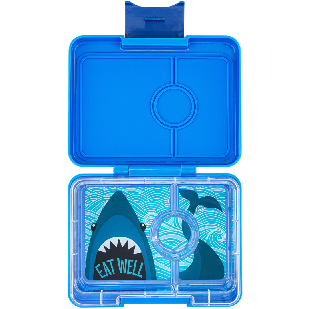 yumbox snack bento lunchdoosje 3 vakken - surf blue - shark | SBSN202409SK | 0