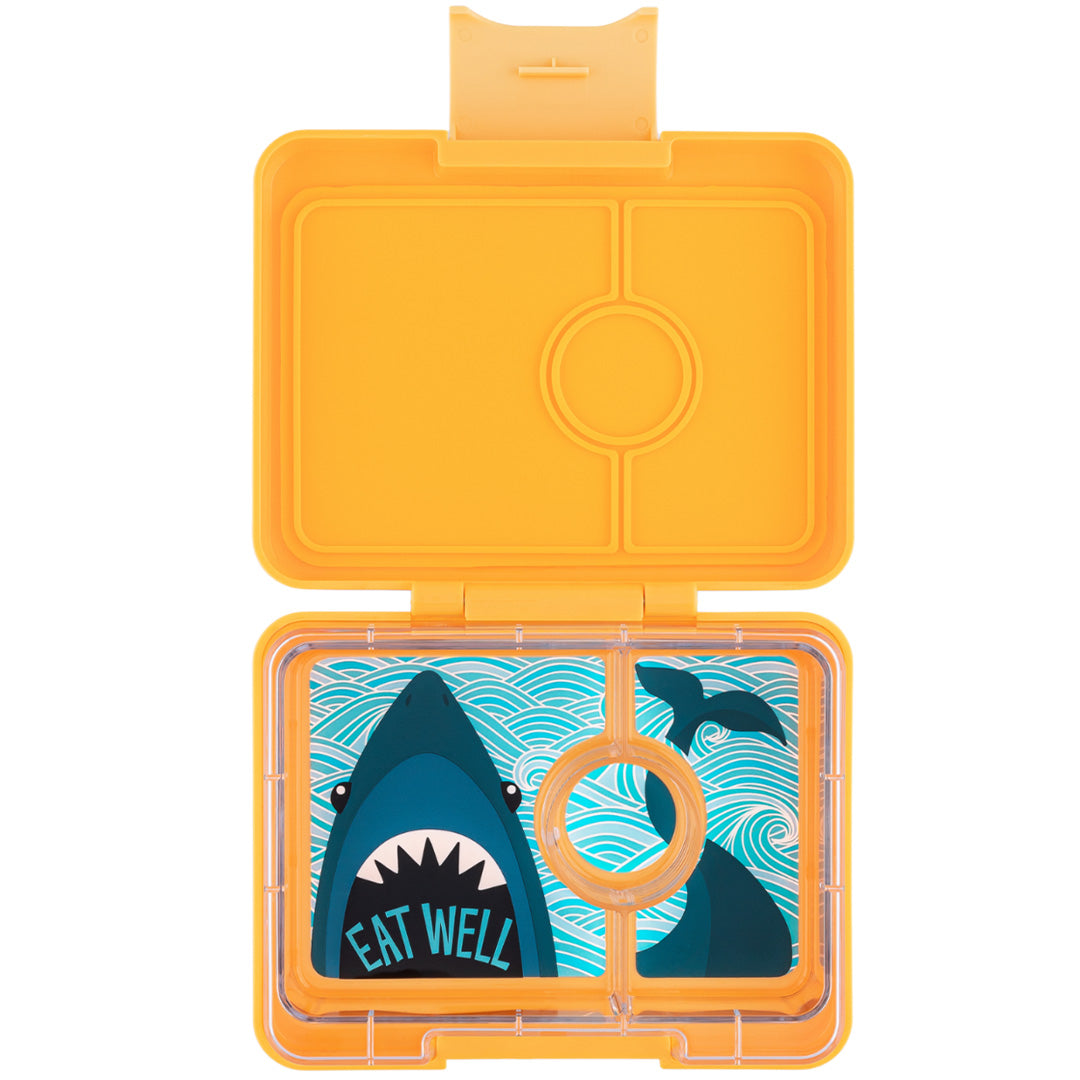 yumbox snack bento lunchdoosje 3 vakken - yoyo yellow - shark | YYSN202409SK | 0