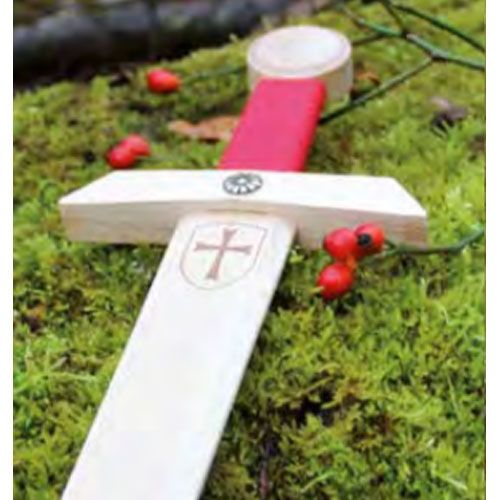 zwaard tempelridder met rood gevest - 66 cm | 447 | 1